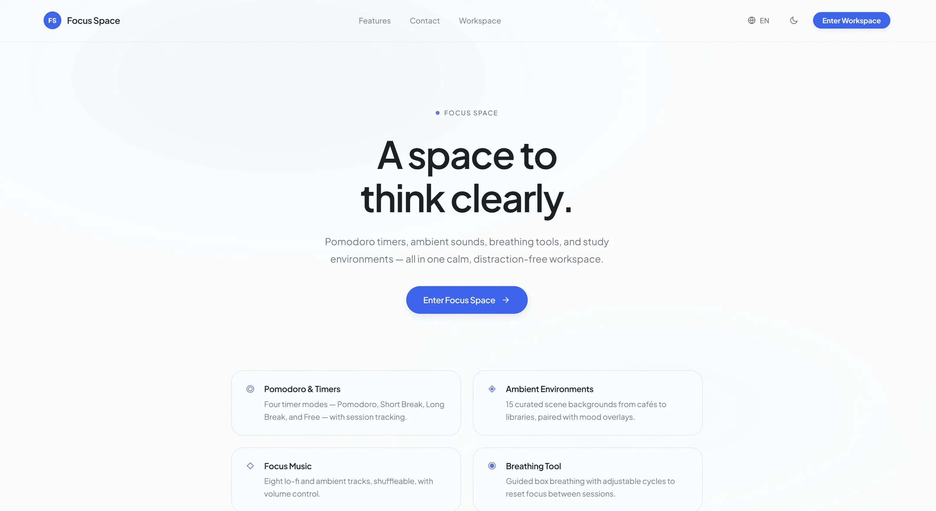 Focus Space website preview
