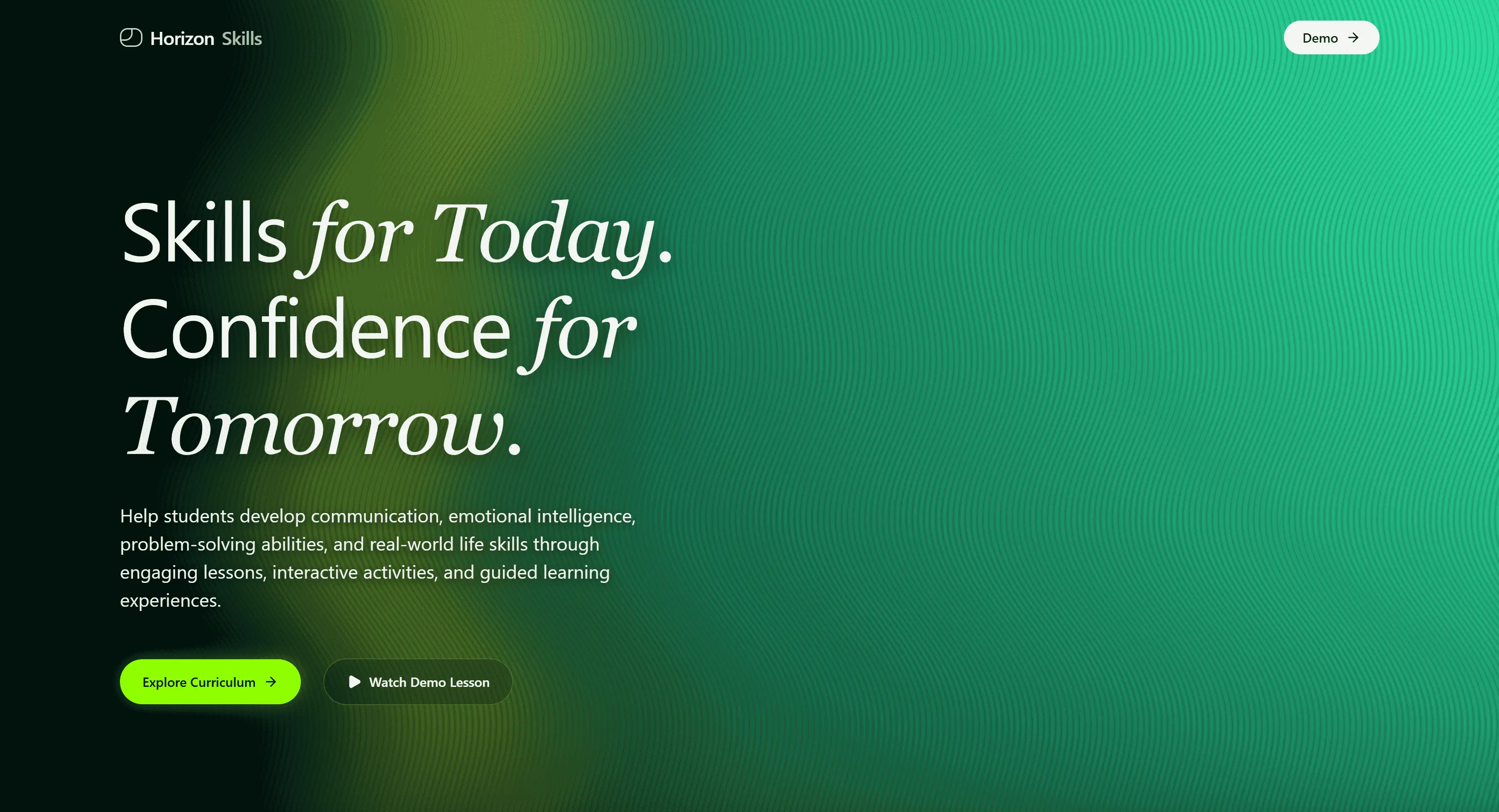 Horizon Skills website preview